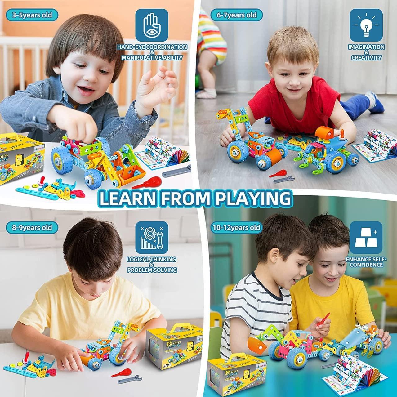KIDSAVIA, KIDSAVIA Â - STEM Toys - Learning Toys 6 in 1 DIY Building and Construction Toys - Engineering Building Blocks Science Toys, Creative Toys for Kids Ages 6-12 for Boys and Girls Gift