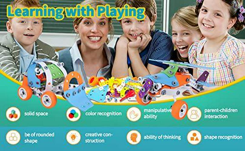 KIDSAVIA, KIDSAVIAÂ - STEM Learning Toys 5 in 1 Erector Set DIY Educational Construction Engineering Building Blocks Toys Kits for Kids Ages 6-12 for Boys and Girls Gift