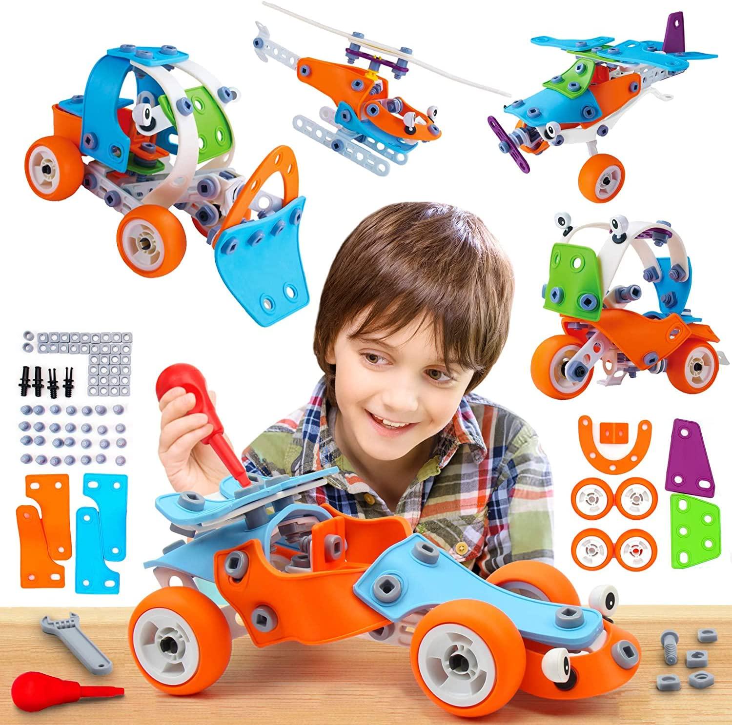 KIDSAVIA, KIDSAVIAÂ - STEM Learning Toys 5 in 1 Erector Set DIY Educational Construction Engineering Building Blocks Toys Kits for Kids Ages 6-12 for Boys and Girls Gift