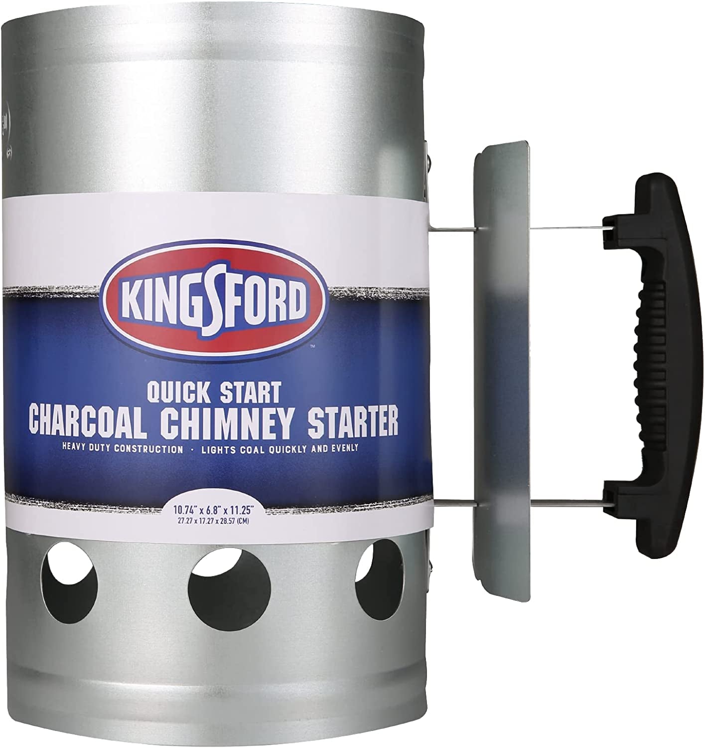 Kingsford, KINGSFORD Heavy Duty Deluxe Charcoal Chimney Starter | BBQ Chimney Starter for Charcoal Grill and Barbecues, Compact Easy to Use Chimney Starters and BBQ Grill Tools
