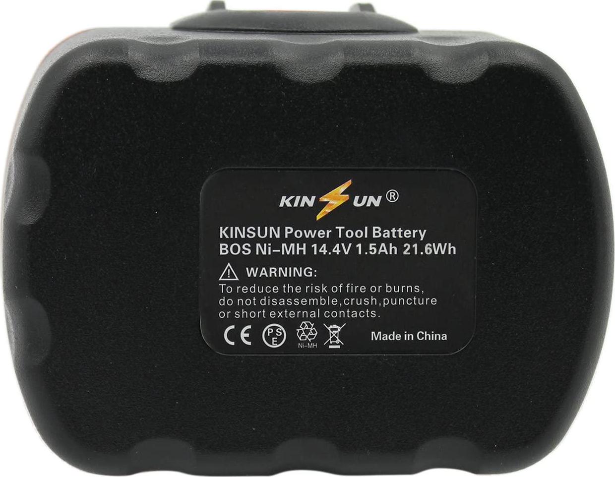 KINSUN, KINSUN Power Tool Battery 14.4V 1.5Ah for Bosch Drill 2 607 335 263 GDR 14.4V