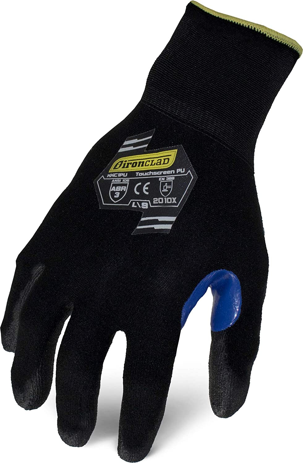 secretgreen.com.au, KKC1PU-04-L Knit A1 Polyurethane Touchscreen Cut Resistant Gloves, Large, Black
