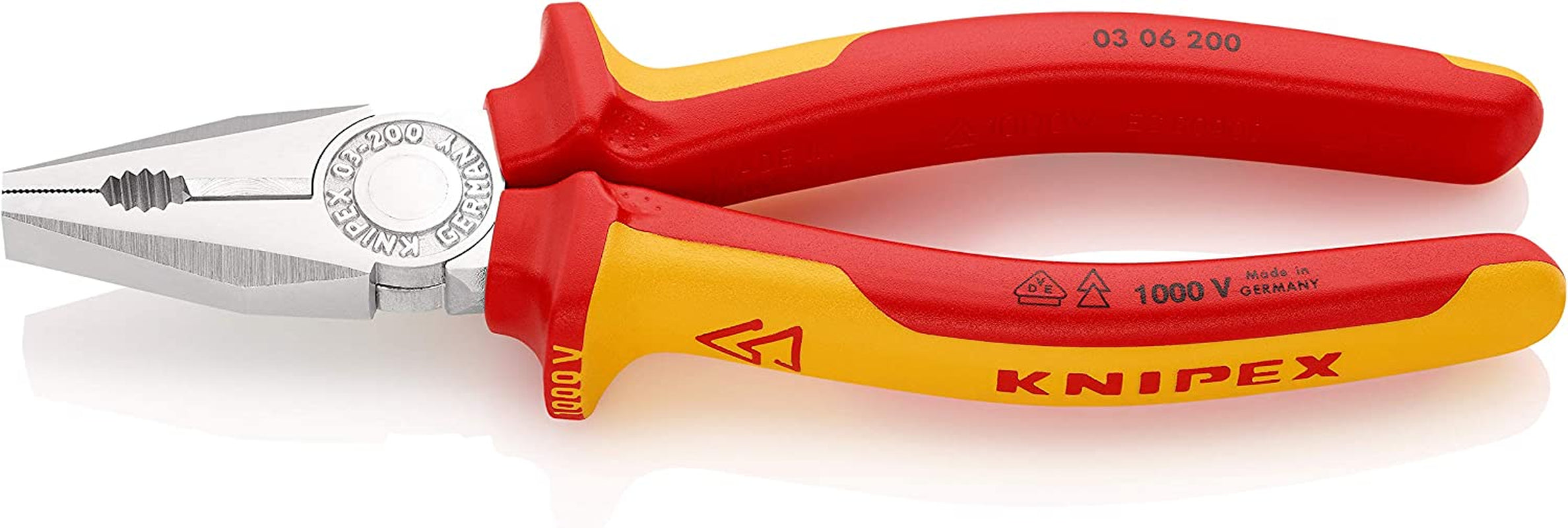 KNIPEX, KNIPEX Combination Pliers 1000V-Insulated (200 Mm) 03 06 200