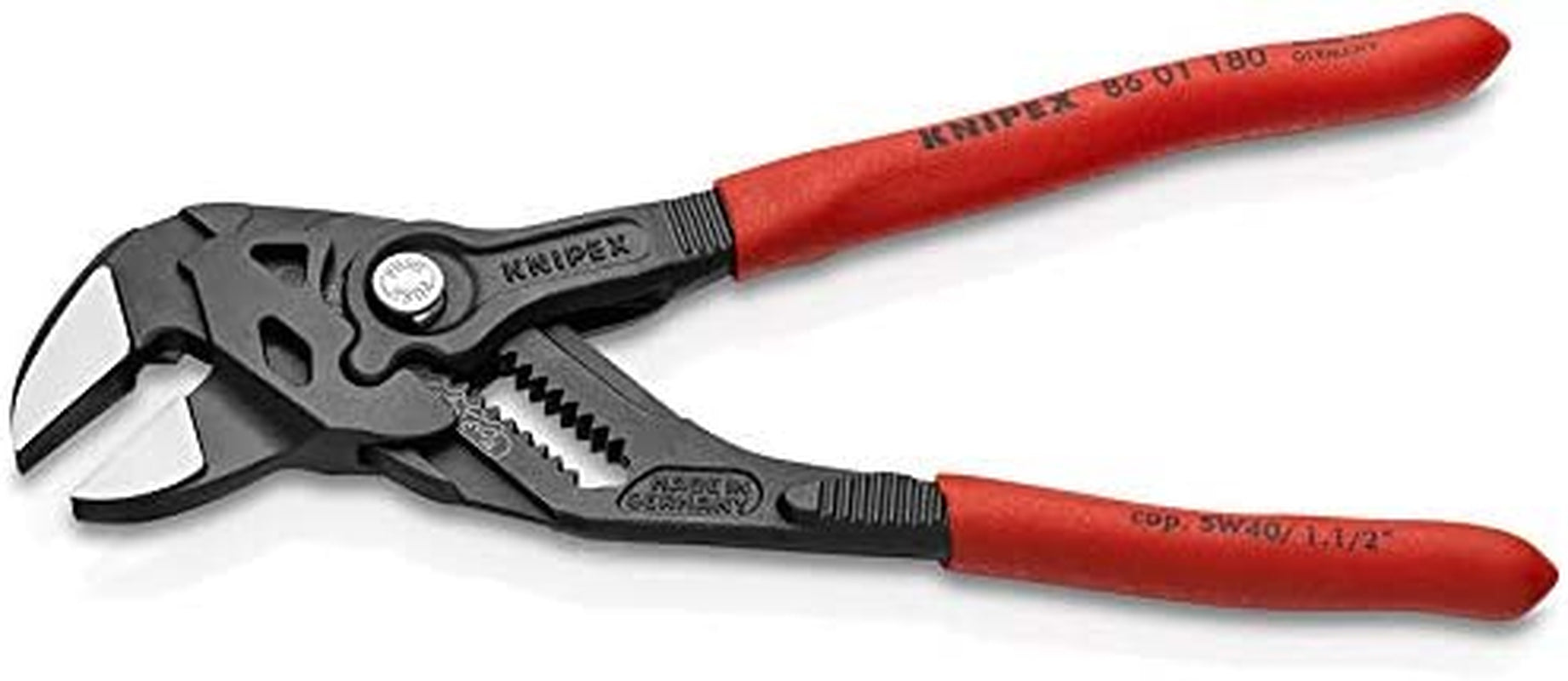 KNIPEX, KNIPEX Pliers Wrench Pliers and a Wrench in a Single Tool (180 Mm) 86 01 180, Red