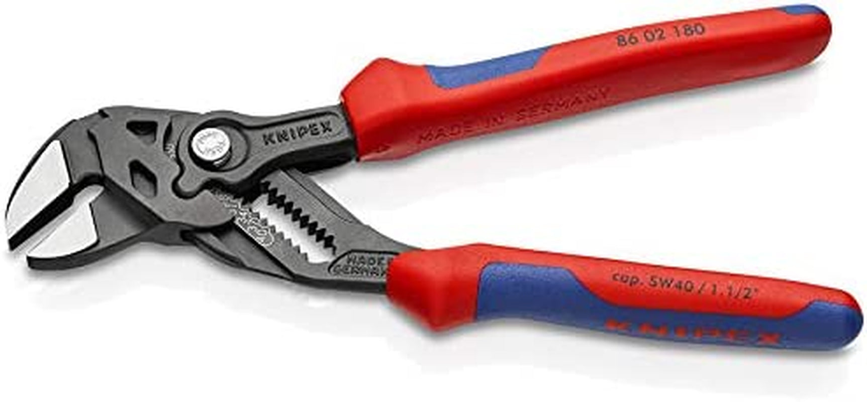 KNIPEX, KNIPEX Pliers Wrench Pliers and a Wrench in a Single Tool (180 Mm) 86 02 180, Red