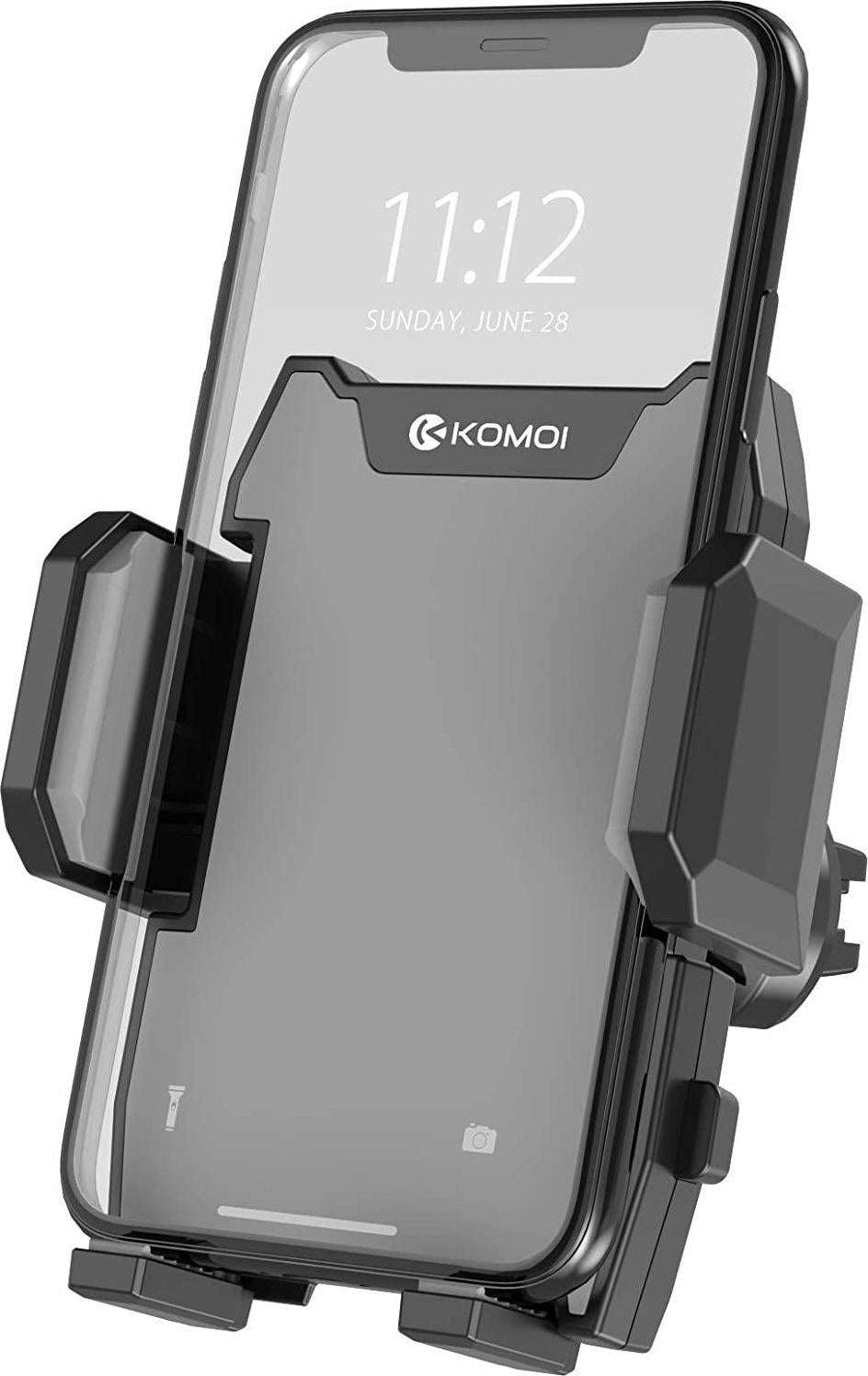 K KOMOI, KOMOI Cell Phone Holder for Car, Universal Car Air Vent Mount with Adjustable Compatible with iPhone 11 Pro Max XS XS Max XR X 8 8+ 7 7+ SE 6s 6+ 6 5s Samsung Galaxy S10 S9 S8 S7 and More (Grey)