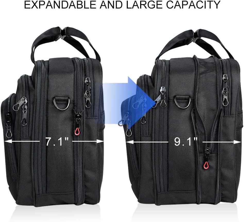 KROSER, KROSER 17.1 Laptop Bag for 17 Laptop Briefcase Water-Repellent Expandable Computer Bag Business Messenger Bag Shoulder Bag for School/Travel/Women/Men-Black