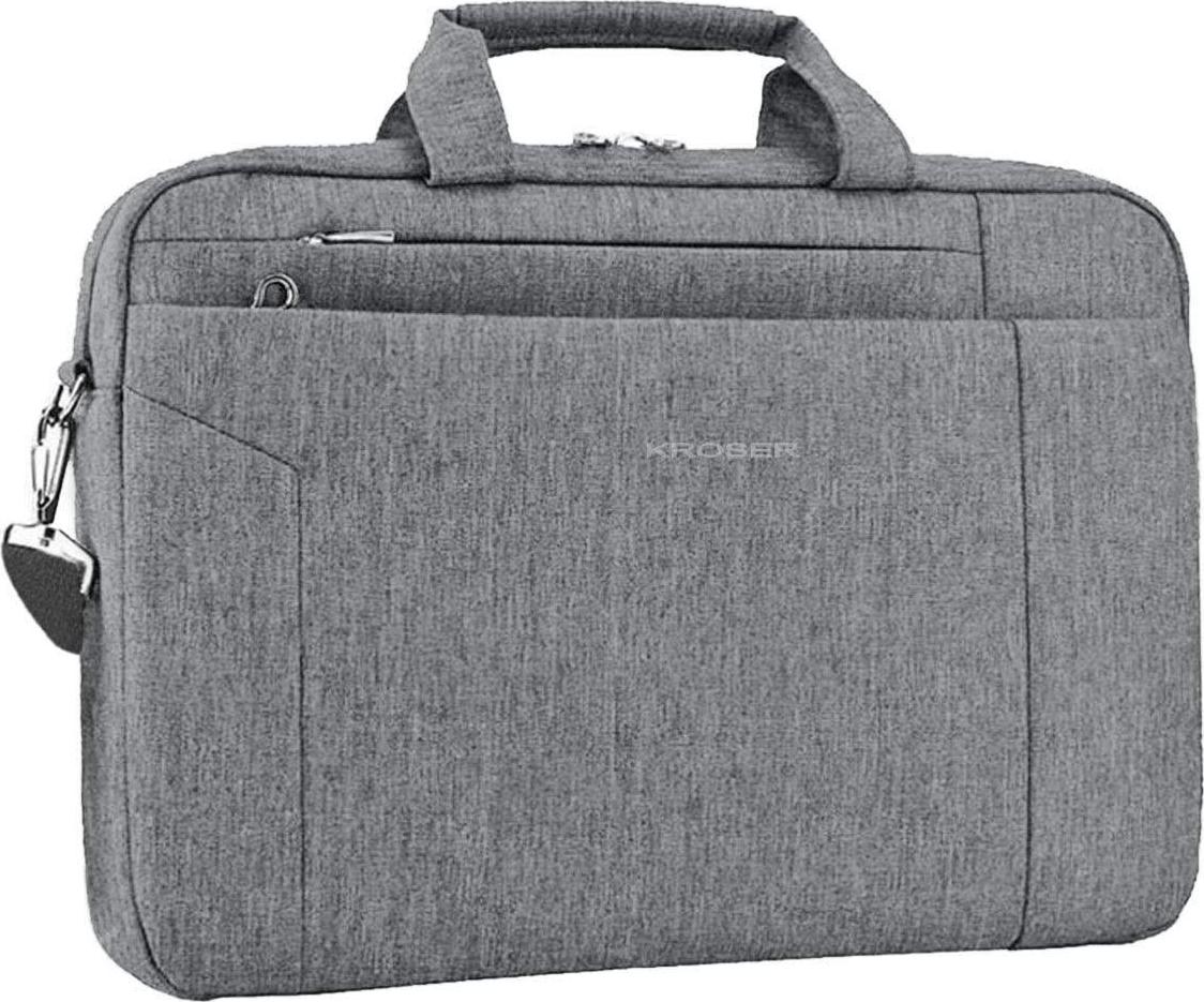 KROSER, KROSER Laptop Bag 15.6 Inch Briefcase Shoulder Messenger Bag Water Repellent Laptop Bag Satchel Tablet Bussiness Carrying Handbag Laptop Sleeve for Women/Men-Grey
