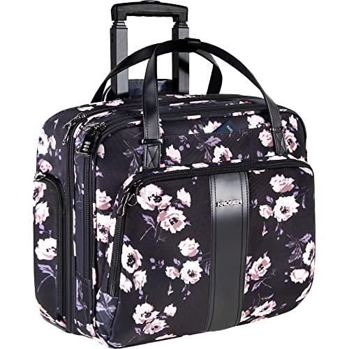 KROSER, KROSER Rolling Laptop Briefcase Premium Rolling Laptop Bag Fits Up to 15.6 Inch Laptop Water-Repellent Overnight Rolling Computer Bag with RFID Pockets for Travel/Business/School/Women