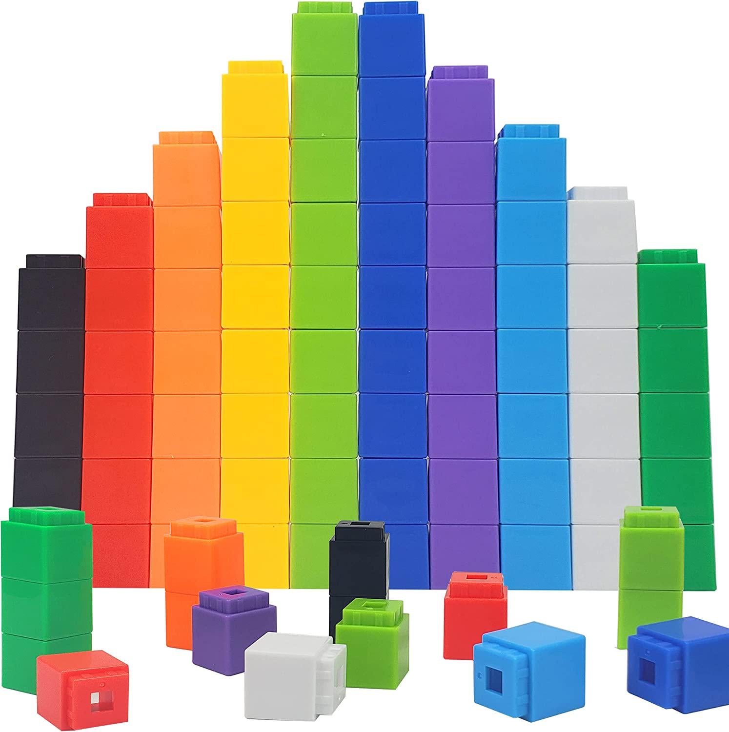 KUTOI, KUTOI Math Manipulatives Counting Cubes, Educational Number Blocks, Classroom Toys Kindergarten Learning Materials Homeschool Supplies,Set of 100 Math Cubes for Kids Ages 3+