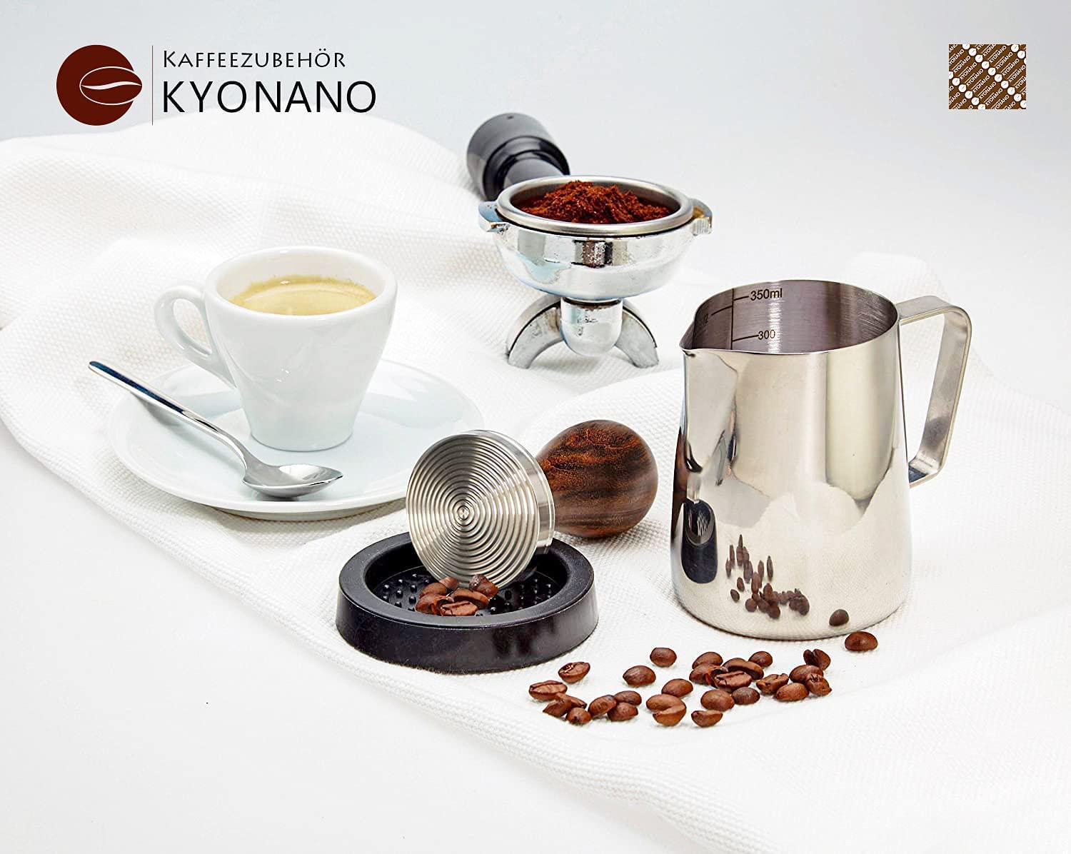 KYONANO, KYONANO 53mm Coffee Tamper - Espresso Coffee Tamper - Coffee Tamper with Stainless Steel Base and Scented Rosewood Handle - Modern Professional Barista and Beginner Coffee Shop Supplies