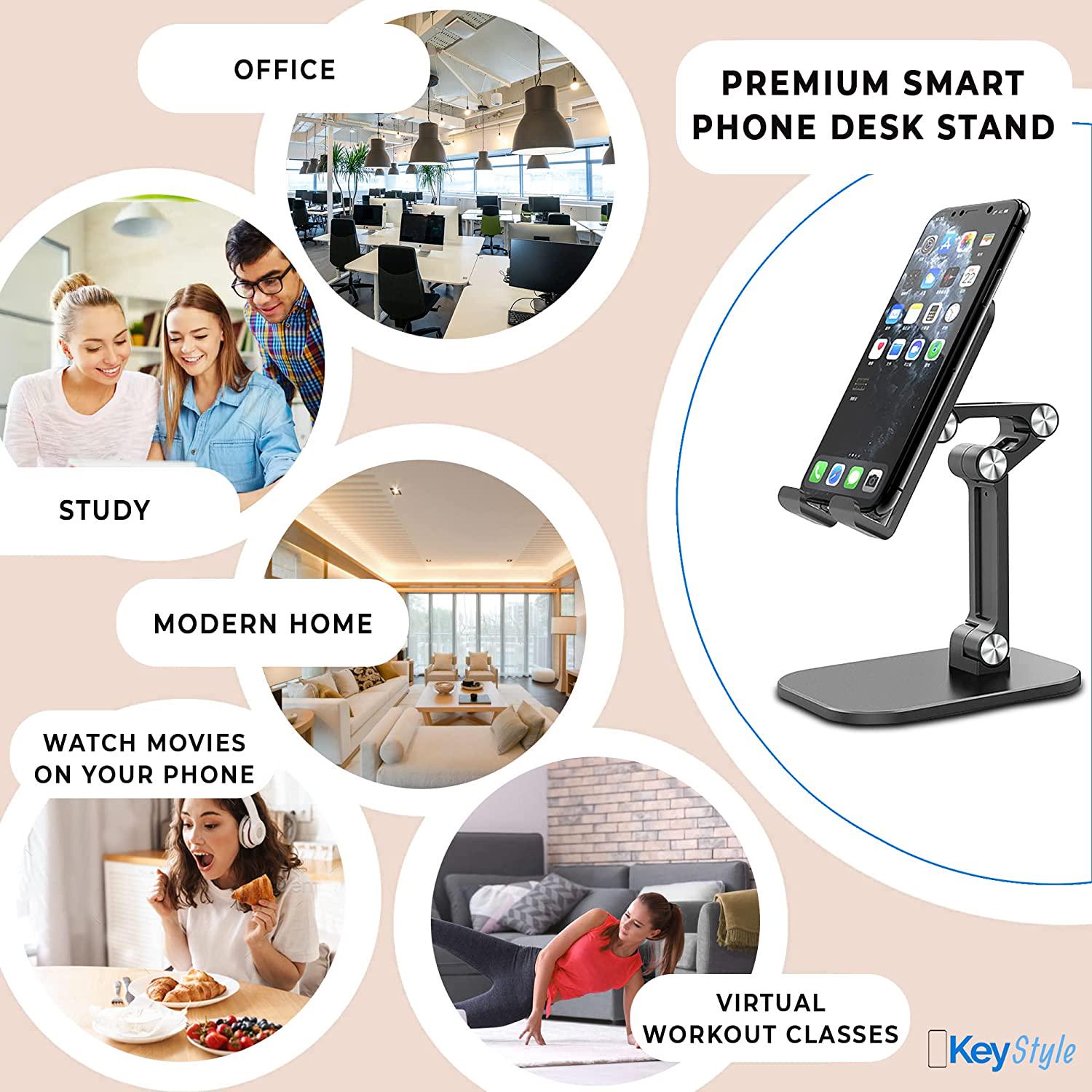 Keystyle, KeyStyle Adjustable iPad and iPhone Stand | Mobile Phone Stand Desk Holder| Mobile Phone Holder (Green)