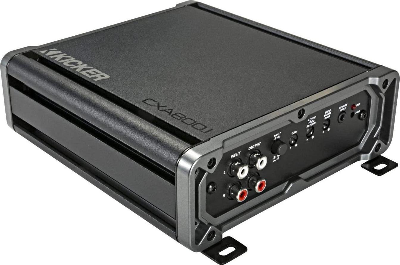 Kicker, Kicker 46CXA8001T CX Series 1600 Watt Max Power Class D Amp Monoblock Car Audio Sub Vehicle Amplifier, Black