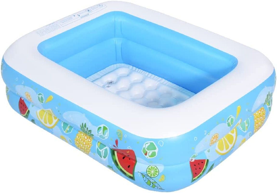 InflatFun, Kiddie Pool, 120Cm × 90Cm × 33Cm Inflatable Pool with Inflatable Soft Floor, Cool Summer Swimming Pool for Kids and Family, Blow up Pool for Backyard, Garden, Indoor, or Outdoor