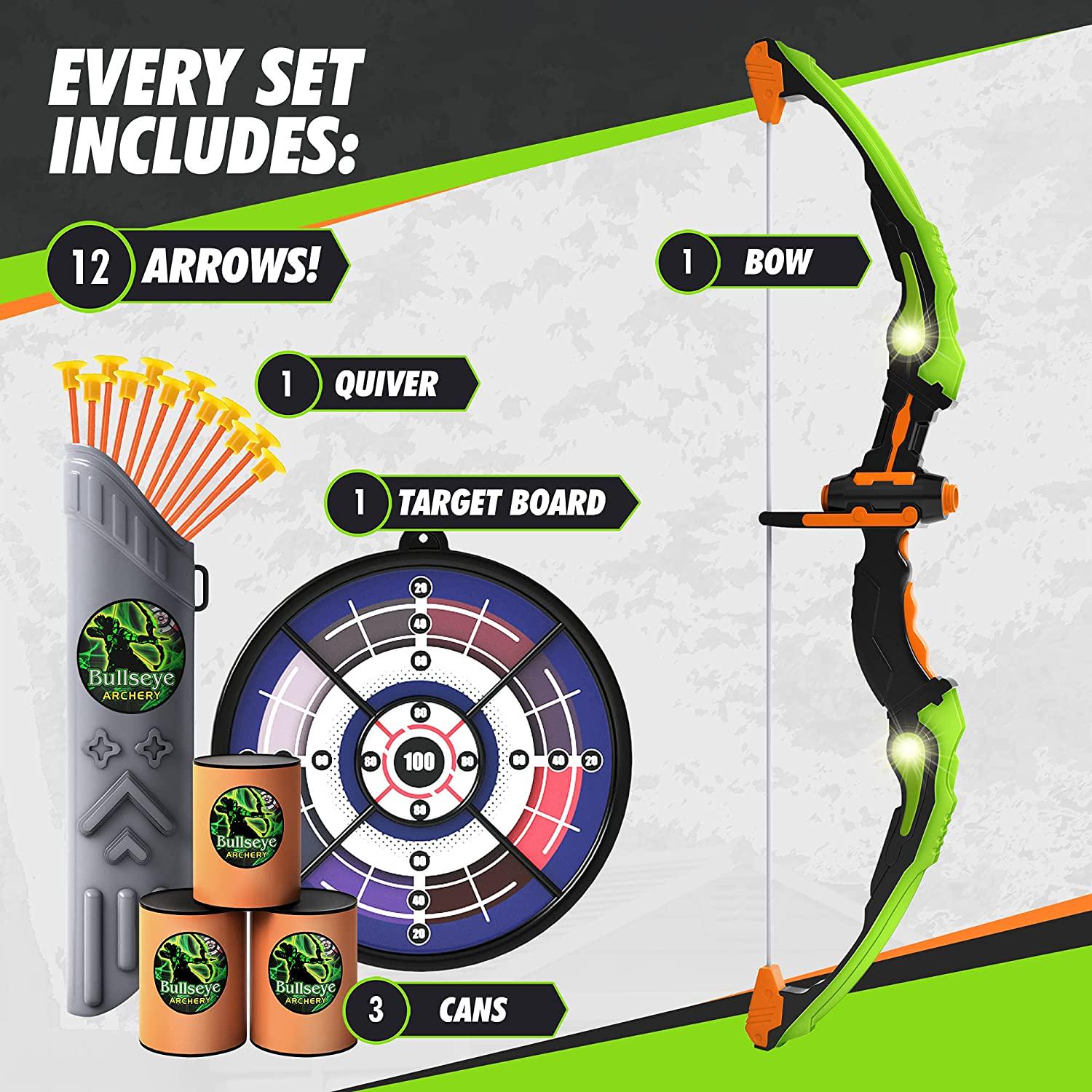Kidozo, Kidozo Bow and Arrow for Kids 8-12, Boys, Girls, Younger and Older Love Our Kids Bow and Arrow Toy. Kids Archery Set and Outdoor Hunting Game, Includes Quiver, 3 Foam Targets and 12 Suction Cup Arrows.