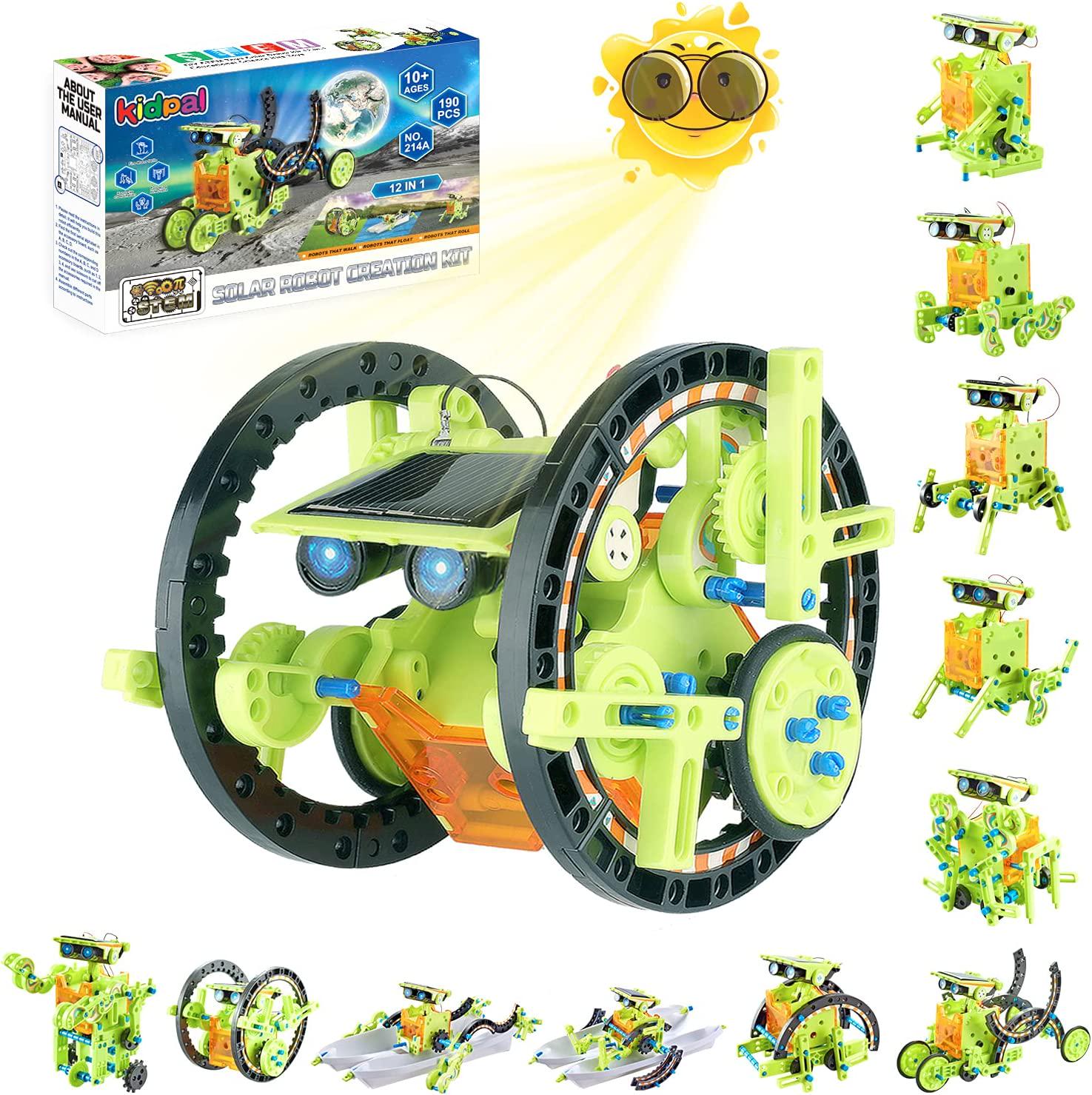 Kidpal, Kidpal Solar Powered Kit Robotics Science Kit for Kids 7 8 9 10 11 12 Year Old Boys and Girls Engineering Toys Build Your Own Robot Kit STEM Robot Building Kit for Teen Boys Age 7 8 9 10