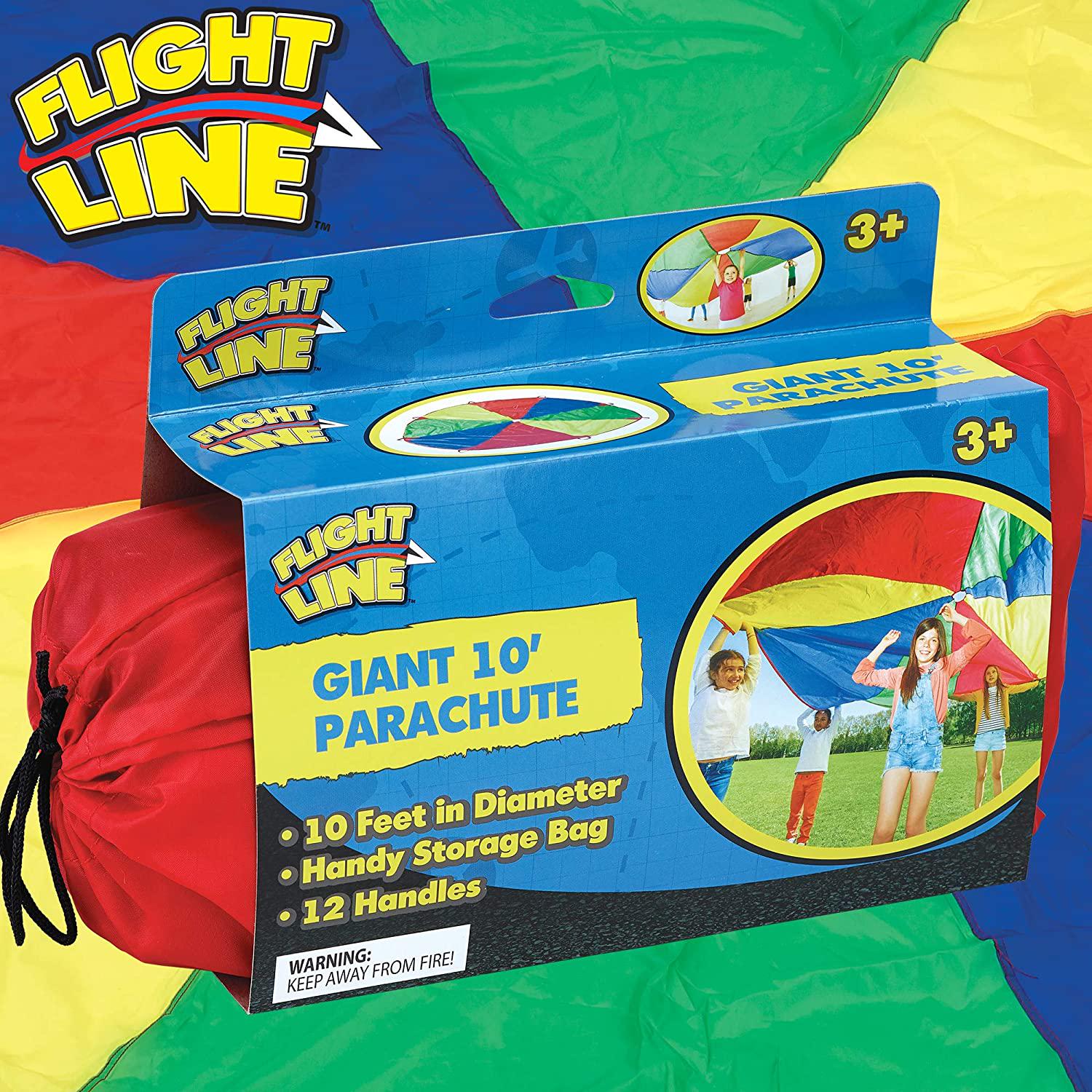 Thin Air Brands, Kids 10 Foot Play Parachute Toy for Boys and Girls with 12 Handles for Team Group Cooperative Games, Ages 3 +