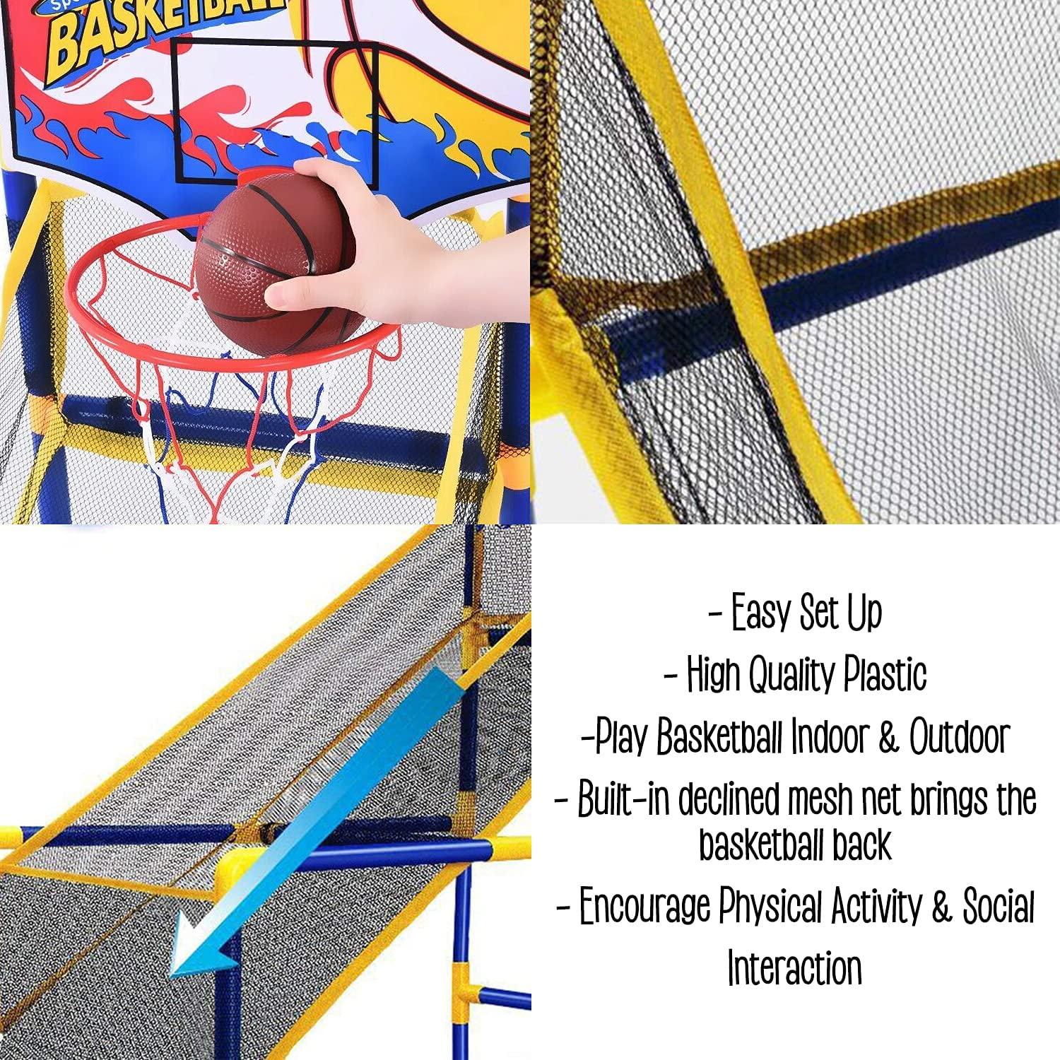 Liberty Imports, Kids Arcade Basketball Hoop Shot Game - Indoor Sports Shooting System with Mini Hoop, Inflatable Ball and Pump
