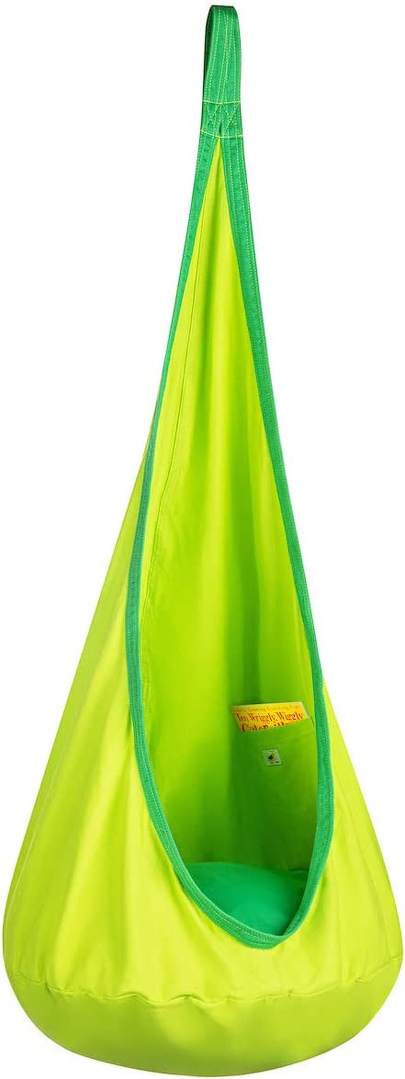 Appomattox Kids, Kids Child Pod Swing Chair W/Interior Pocket, Hanging Hammock, Indoor or Outdoor Fun, Reading Nook, Relaxation, Sensory Swing, Autism Toys Therapy, Easy to Hang Comfortable Nest, Girls and Boys(Green)