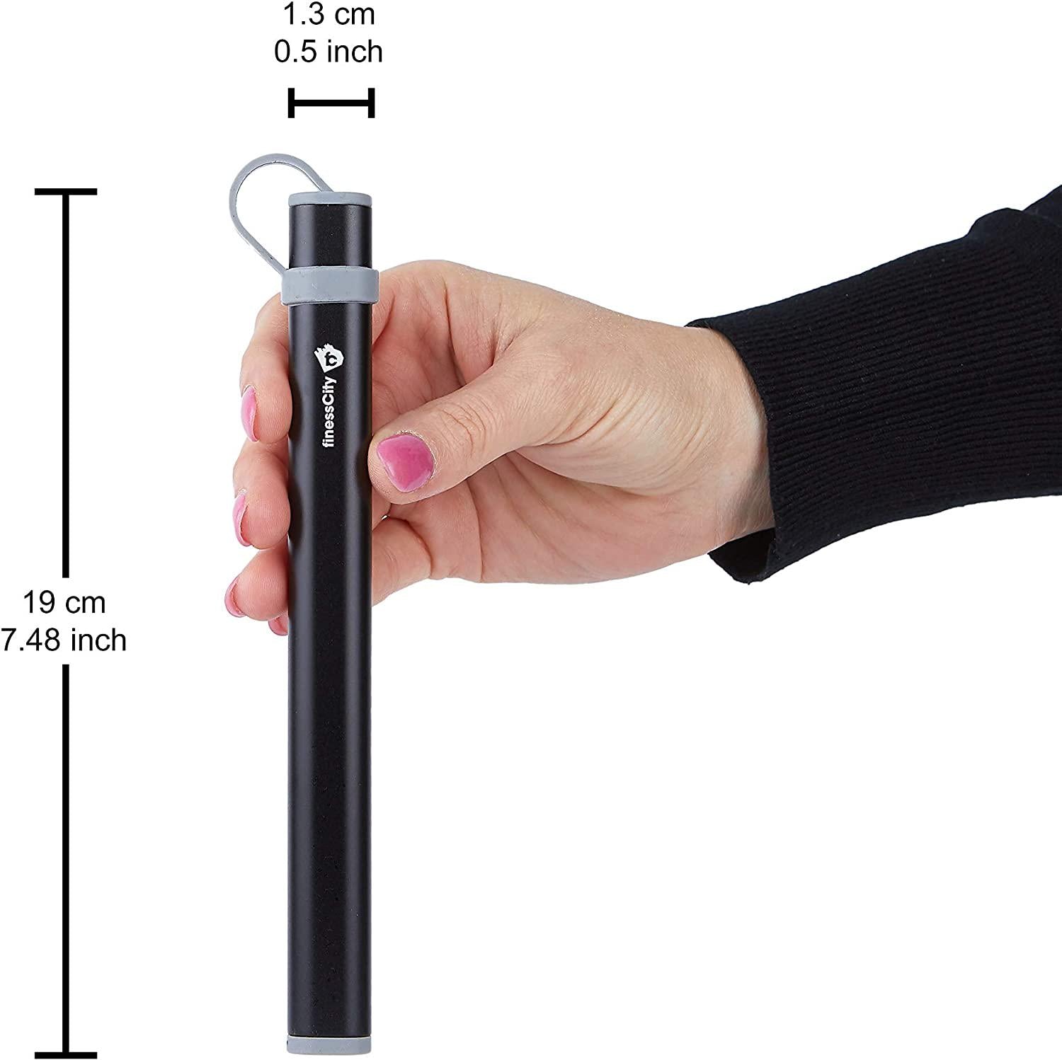 finessCity, Kids Chopstick with Training Holders, Travel Chopsticks 6.7 /171mm Long, Lightweight and Strong Pure Titanium Chopsticks Comes Beautiful Aluminium Cases and Holders (Black)