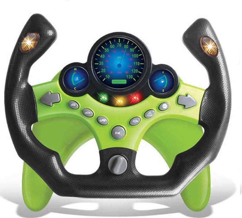 sesil, Kids Electric Early Education Simulation Steering Wheel Toy Multifunctional High Simulation Car Driving Toy with Music and Light Pretend Driving Toy for Boys and Girls (Sports car 2)