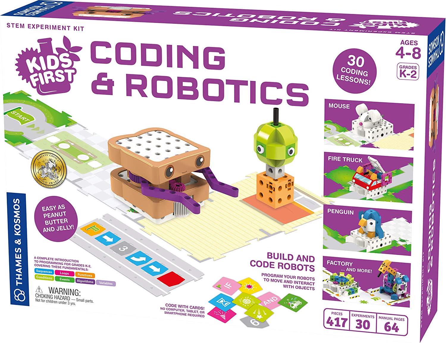 THAMES & KOSMOS, Kids First Coding and Robotics | No App Needed | Grades K-2 | Intro to Sequences, Loops, Functions, Conditions, Events, Algorithms, Variables | Parents Choice Gold Award Winner | by Thames and Kosmos