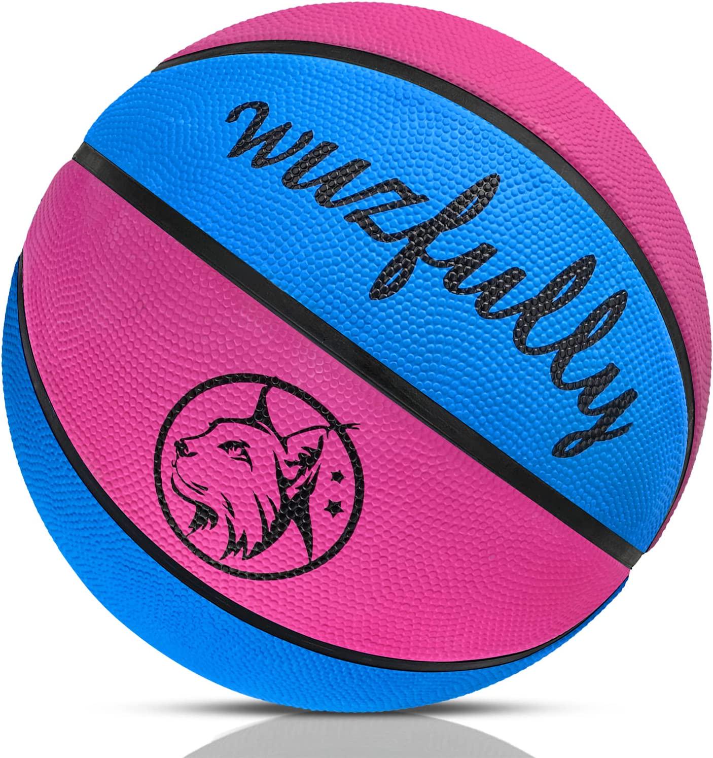 Wuzfully, Kids Rubber Basketball Size 5 (27.5 Inch) for Indoor Outdoor Pool Play Games