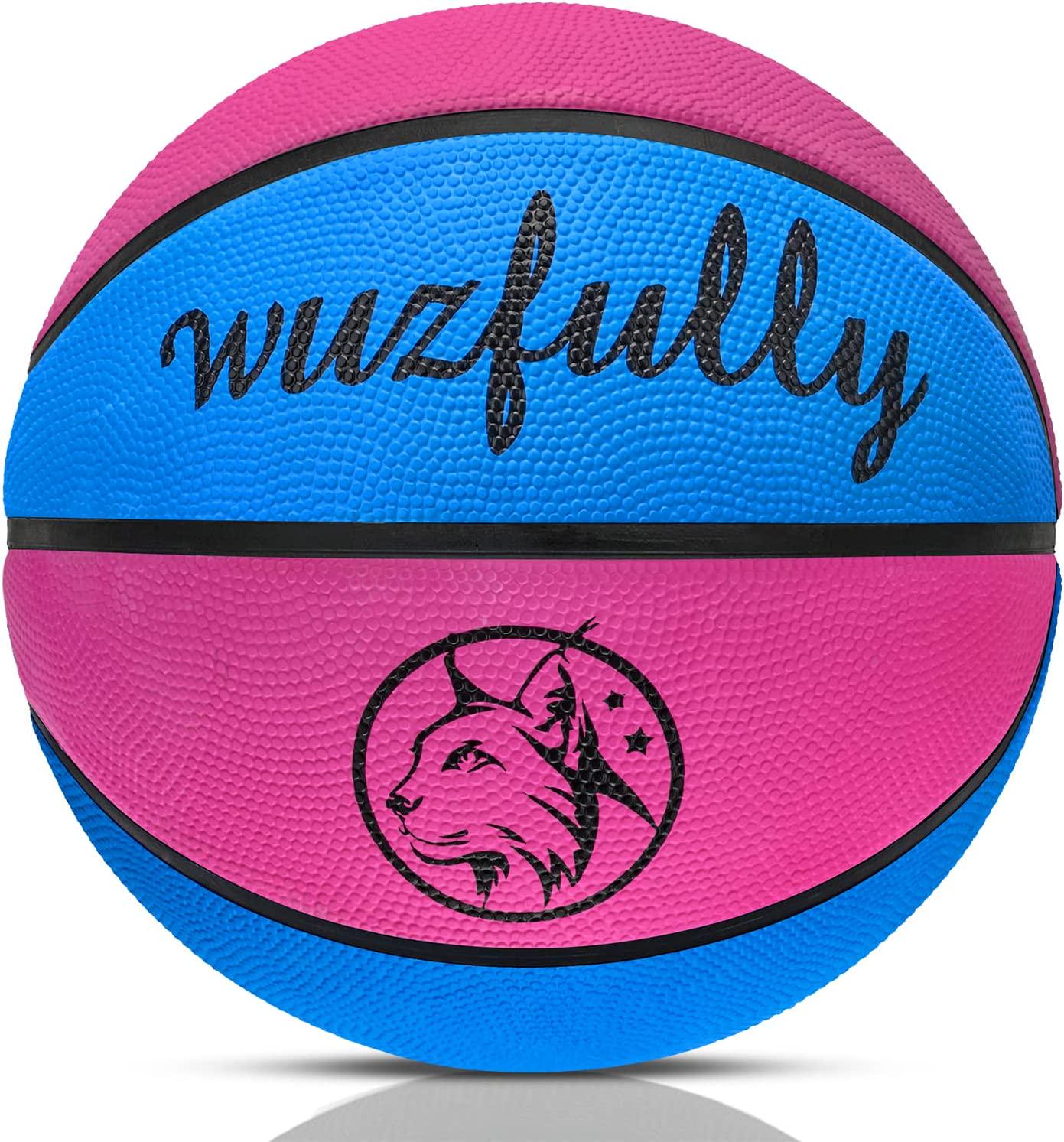 Wuzfully, Kids Rubber Basketball Size 5 (27.5 Inch) for Indoor Outdoor Pool Play Games