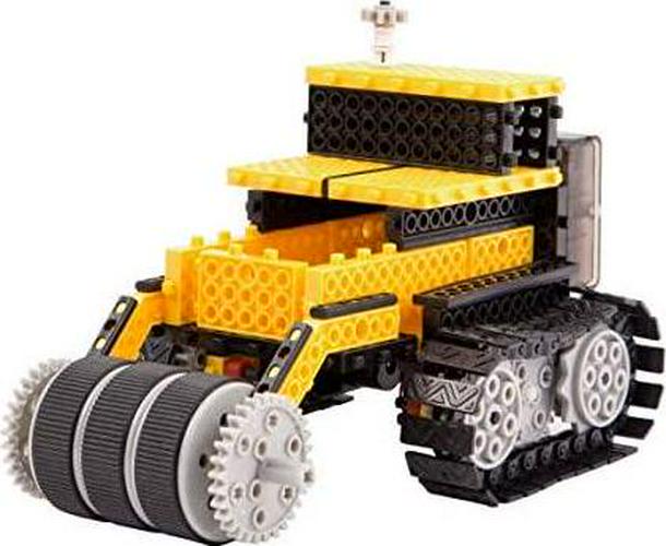 Kids Tech, Kids Tech 4-in-1 DIY RC Construction Vehicle Kit - Remote Controlled, Forklift, Dump Truck,Train, Duck, Skier, Crane and Road Roller, 240 Building Blocks, Wireless Remote Control, Yellow
