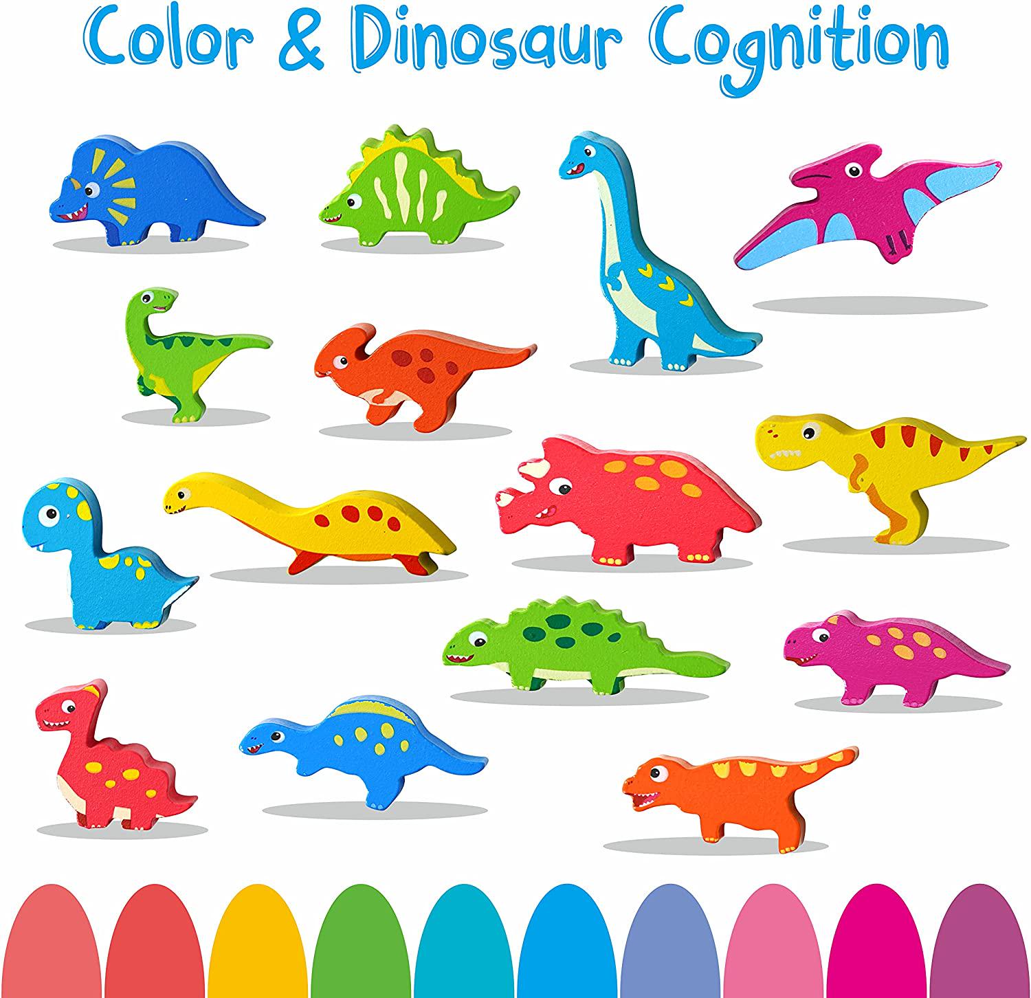 YOUJARL, Kids Toy Dinosaur Stacking Toy for 3+ Yrs Kids [15 Pieces] Montessori Toys for Learning and Balance Training, Wooden Game as Christmas and Birthday Gifts for 3 4 5 6+ Yrs Old [Sturdy and Waterproof]