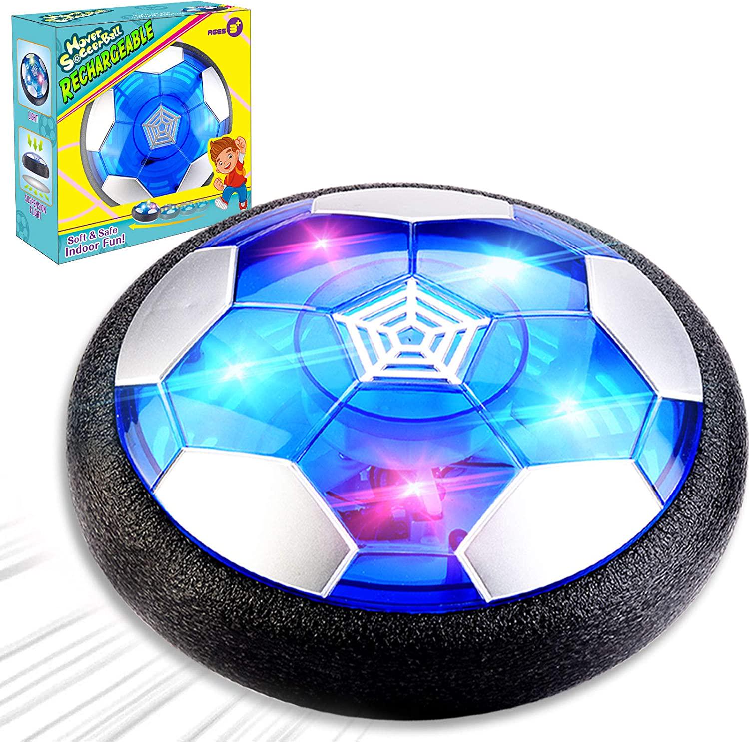 Camlinbo, Kids Toys Hover Soccer Ball Rechargeable Air Soccer Ball, Indoor Outdoor Soccer Ball Floating Soccer with Beautiful LED Light and Foam Bumper,Boys Girls Age 2, 3, 4,5,6,7,8-16 Year Old