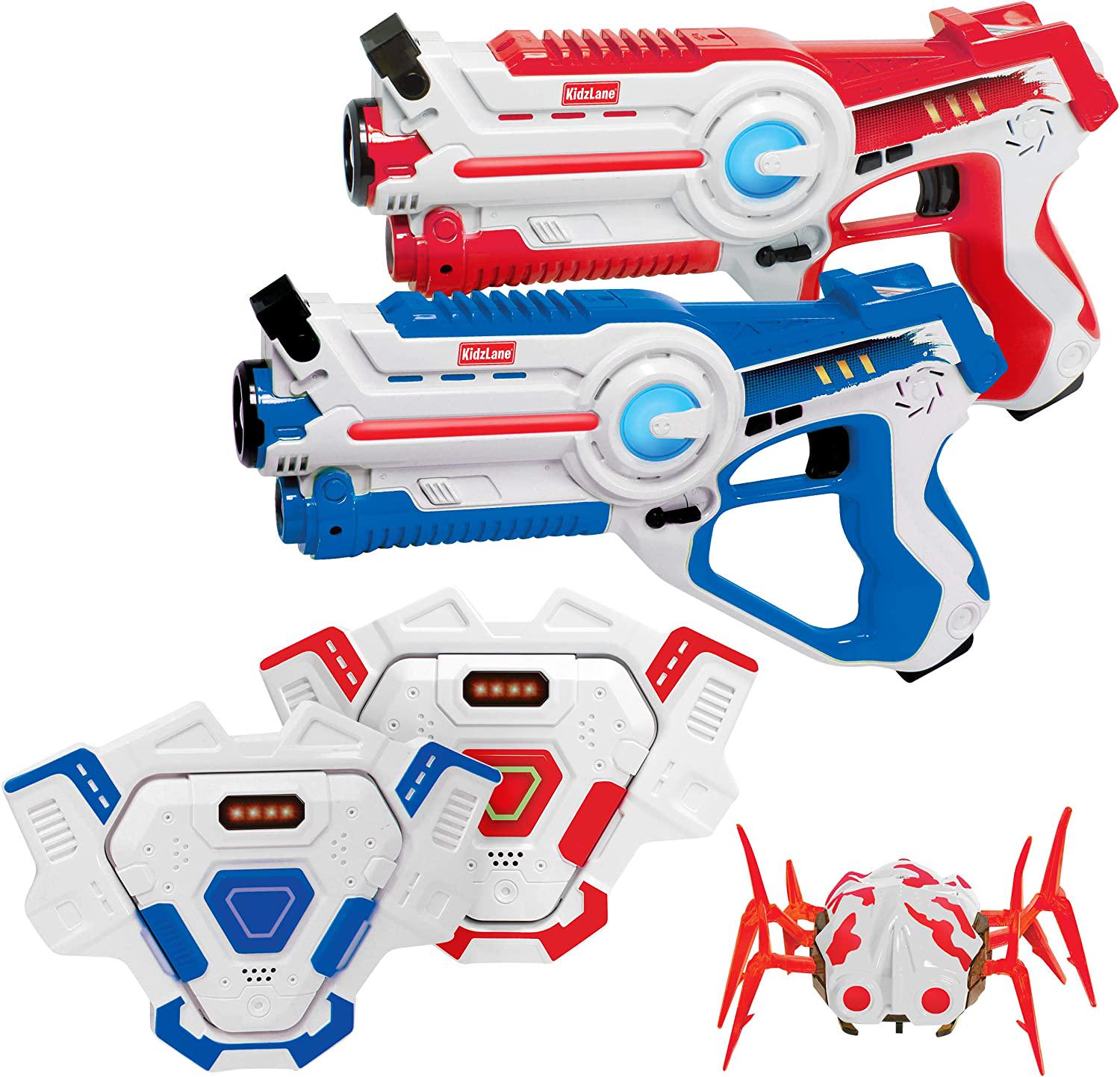 kidzlane, Kidzlane Laser tag Set | Lazer Tag Set of 2 with Vest and Shooting Target Spider | Indoor or Outdoor Laser Tag Shooting Game for Teenage Kids Boys and Girls | Ages 8+