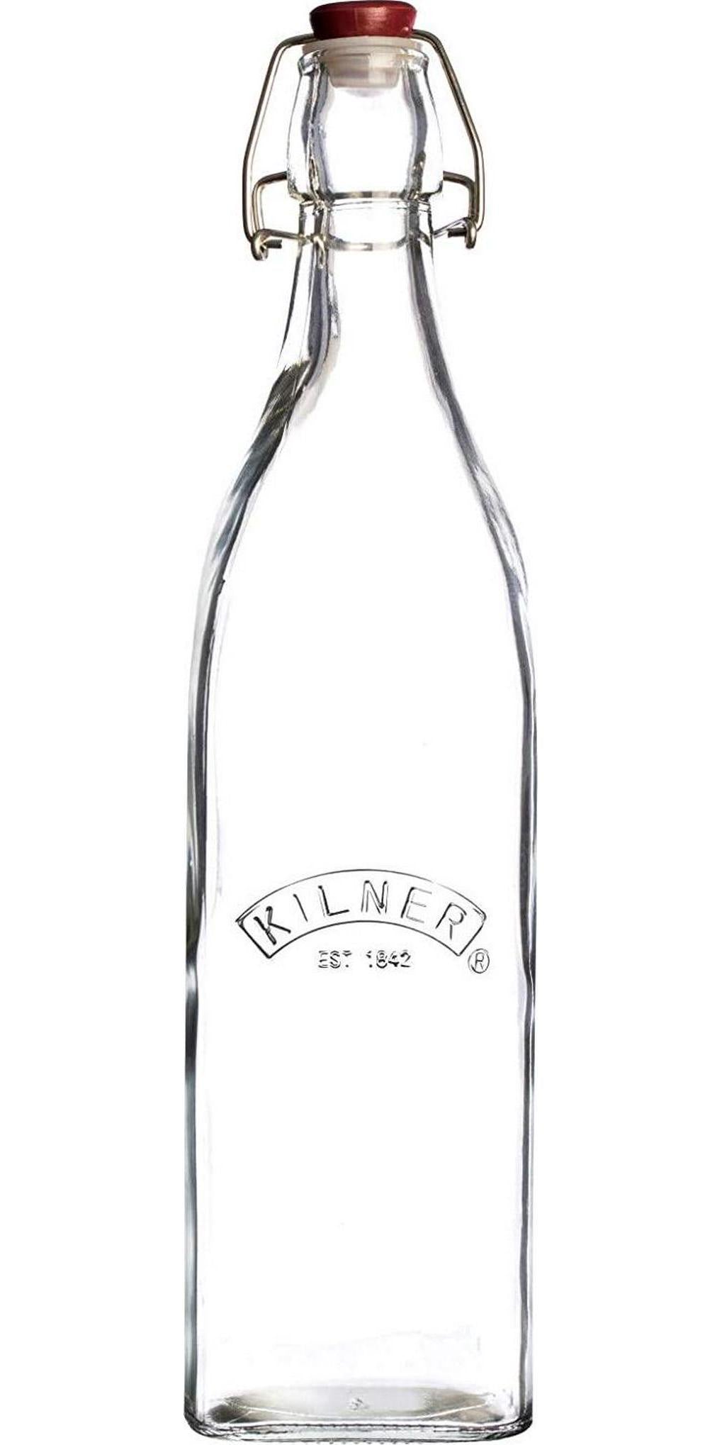 Kilner, Kilner 25.471 Square Clip Top Bottle, 550ml, Clear 01688, 6.7 x 6.7 x 27.4 cm