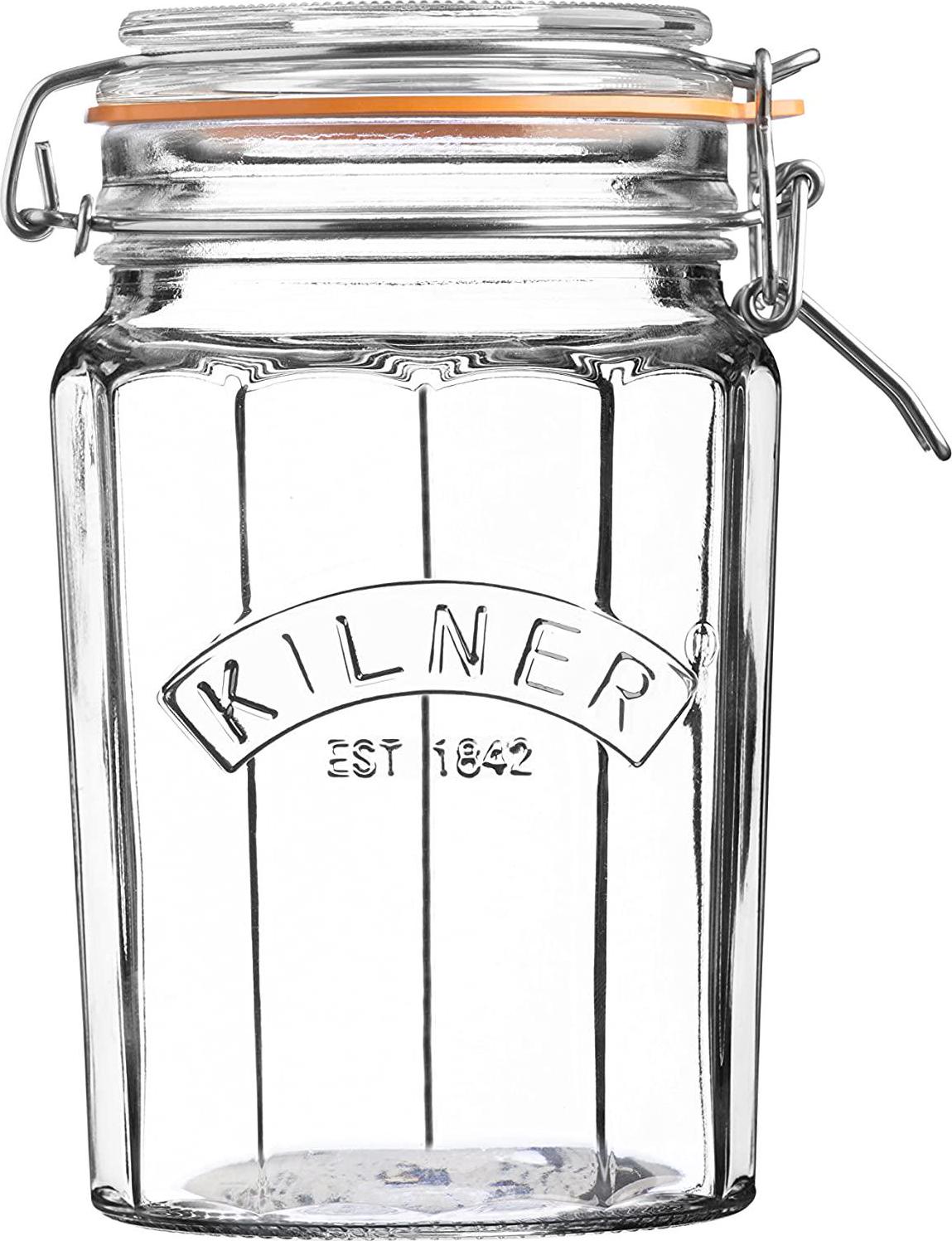 Kilner, Kilner Facetted Clip Top Jar, 950ml, Transparent 01772, 1 ea