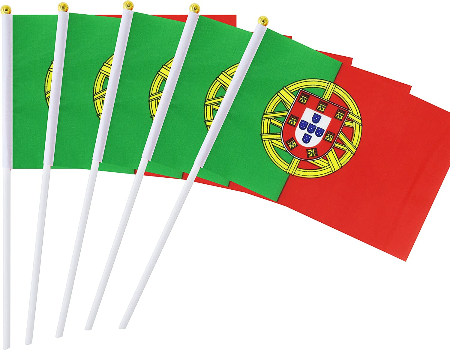 Kind Girl, Kind Girl Hand Held Mini Flag Portugal Flag Portuguese Flag Stick Flag 50 Pack round Top National Country Flags, Party Decorations Supplies for Parades,World Cup,Sports Events,International Festival
