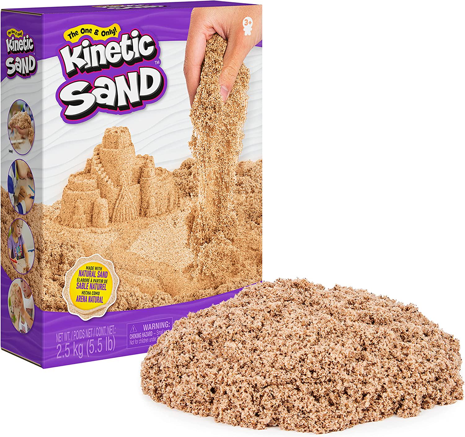 Kinetic Sand, Kinetic Sand, 2.5kg (5.5lb) of All-Natural Brown Sensory Toys Play Sand for Mixing, Molding and Creating