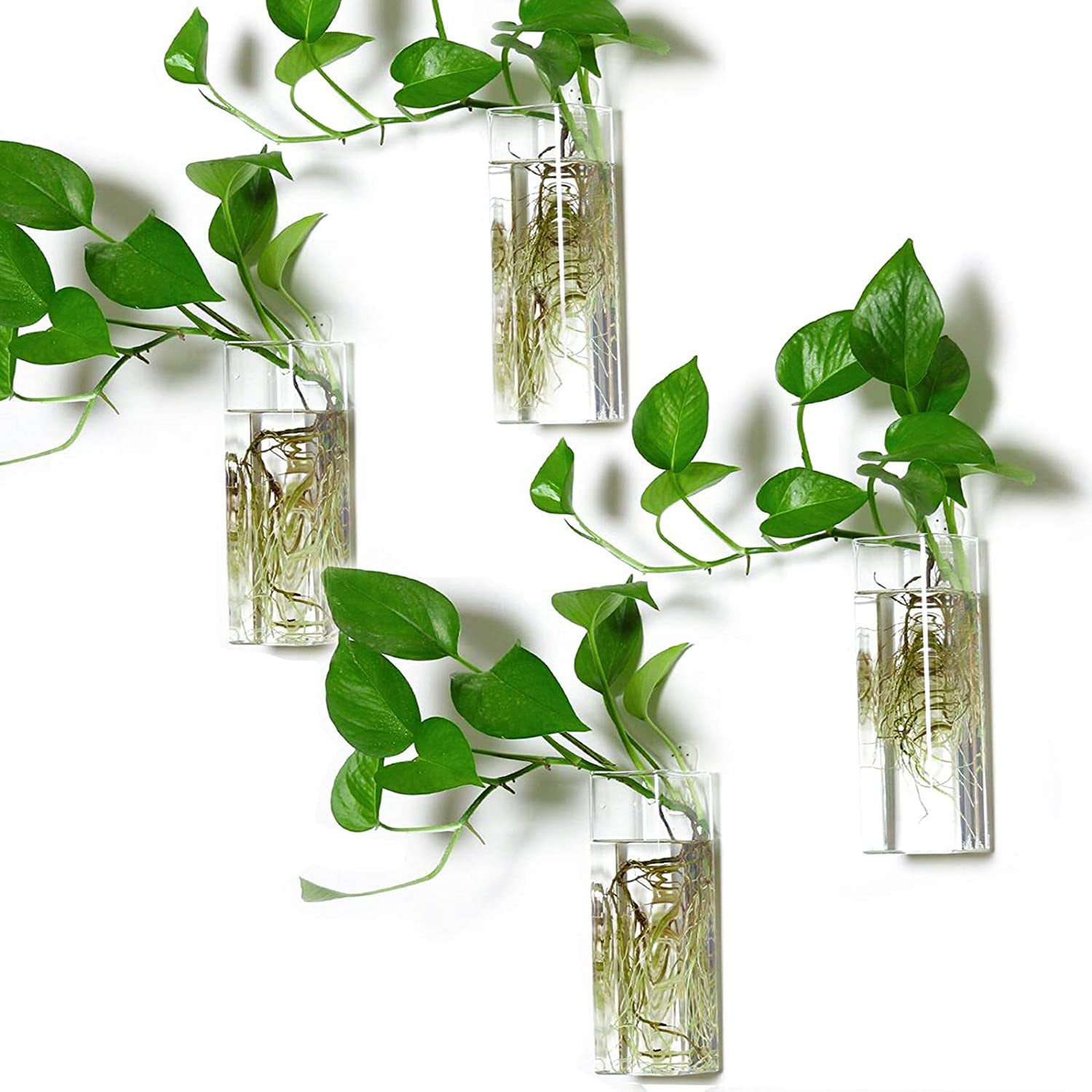 Kingbuy, Kingbuy Wall Hanging Glass Plant Terrarium Container Cylinder Shape.4Pcs Planter Air Decorations for Home Decor