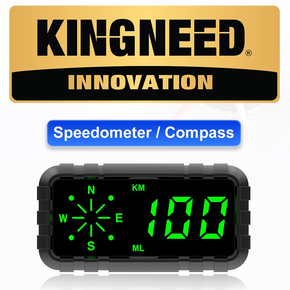 kingneed, Kingneed HUD Speedometer Odometer Compass Head Up Display GPS Digital Display Big Fonts Univsersal for All Cars Vehicles New C3010