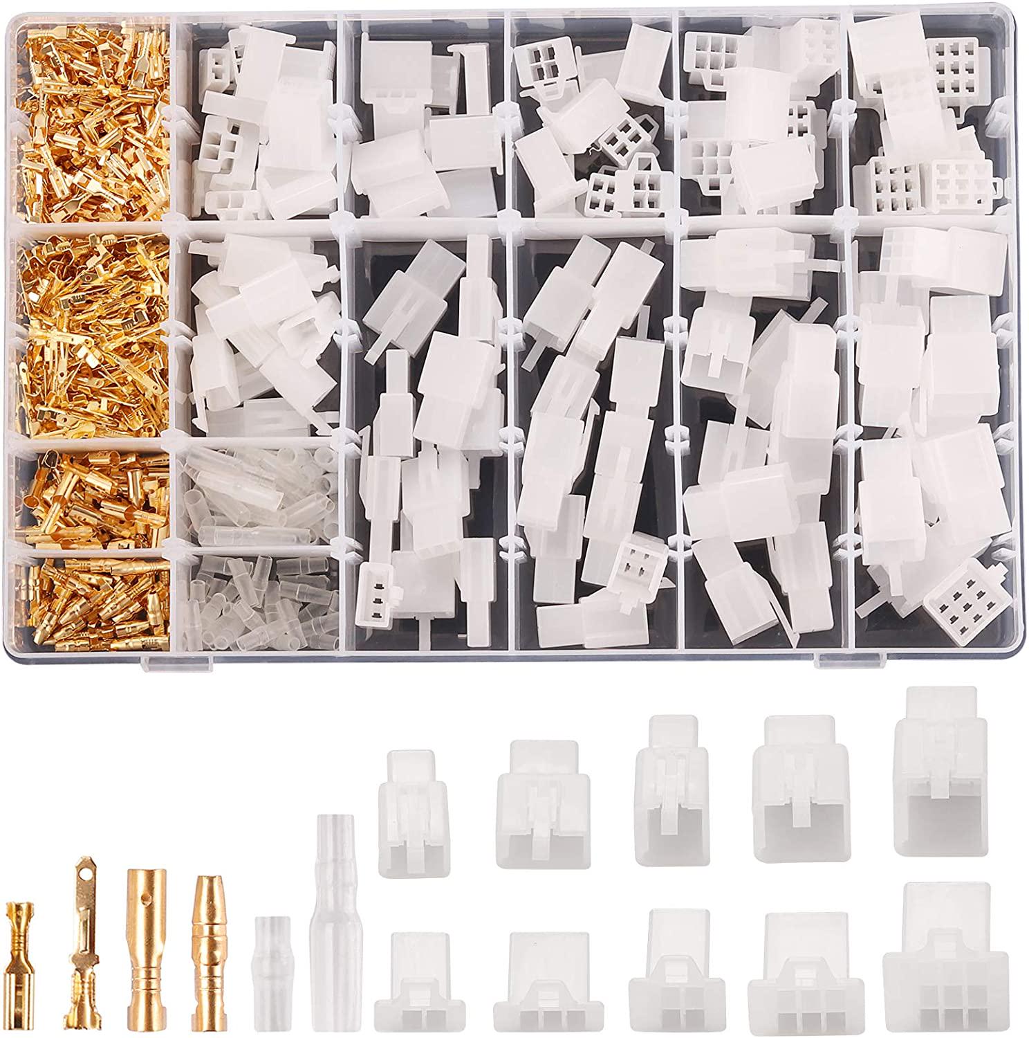 Kinstecks, Kinstecks 700PCS 2.8mm Automotive Connector Kit 2 3 4 6 9 Pin Automotive Electrical Wire Connectors Kit with 30 Sets 3.9mm Bullet Terminal Connector for Motorcycle Motorbike Car Truck Boats Electric
