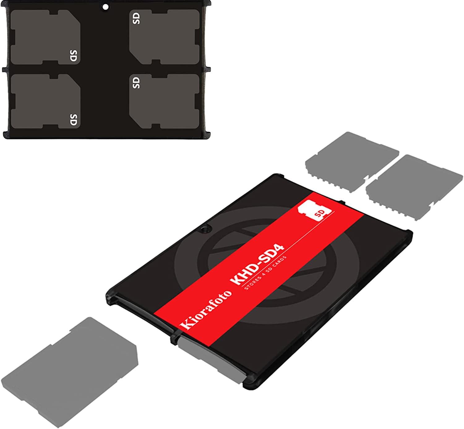 Kiorafoto, Kiorafoto Khd-Sd4 Slim Credit Card Size Durable Lightweight Portable Sd Memory Card Case Storage Holder Protector For 4 Sd Cards