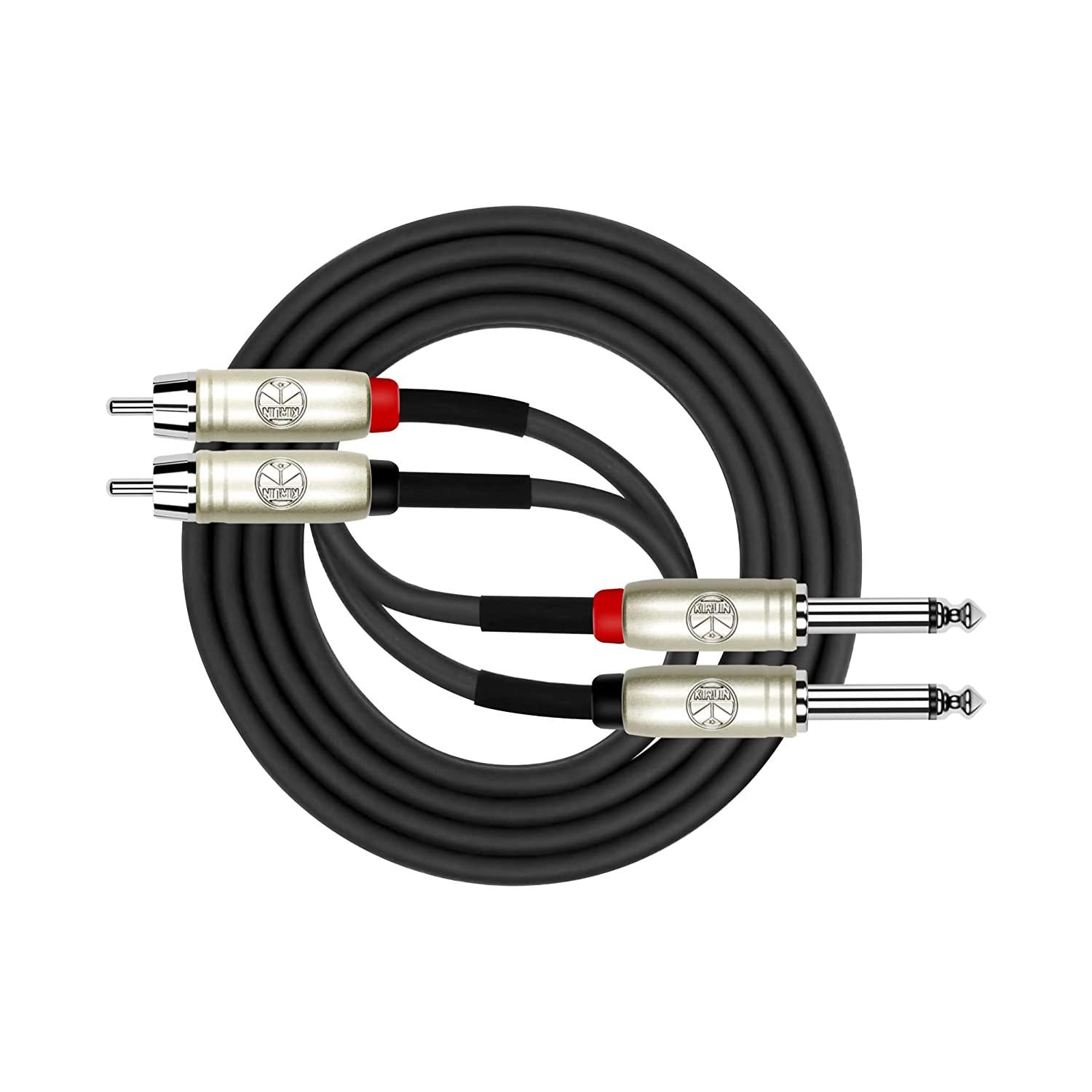 KIRLIN, KIRLIN CABLE, Kirlin Cable AP-403PR-06/BK - 6 Feet - Dual RCA to Dual 1/4-Inch Patch Cable
