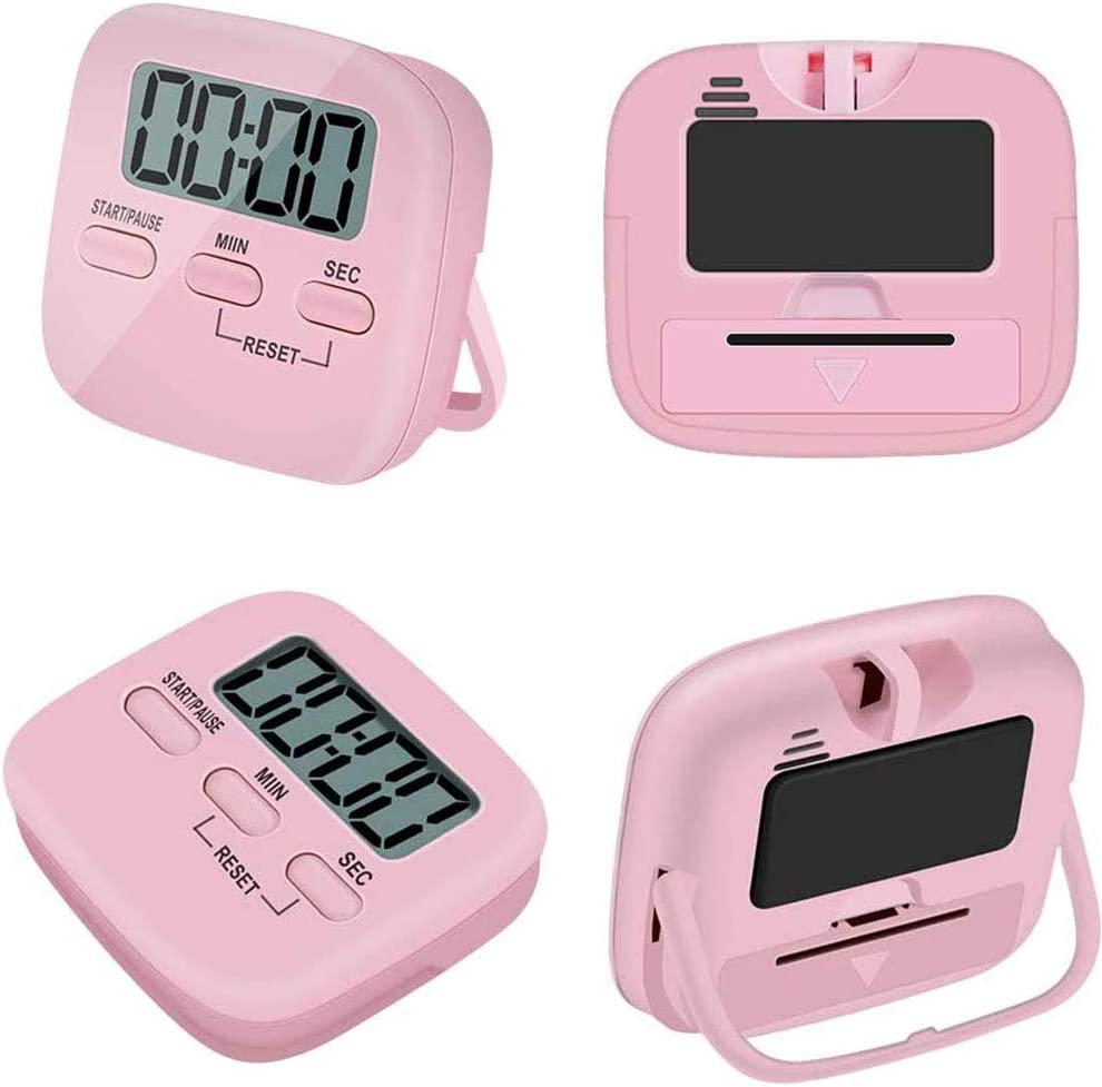 YanYoung, Kitchen Timer, YanYoung Digital Countdown Timers with Loud Alarm, Auto-Off, Magnetic Back Mini Portable Digital LCD Display Cooking Timer for Kitchen,Classroom,Office,Kids(Pink)