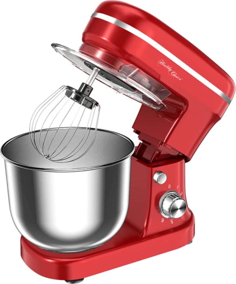 HEALTHY CHOICE, Kitchen mixer 1200Watt Stand Mixer 5Liter Bowl Capacity with pouring shield - Red (MX1200R)
