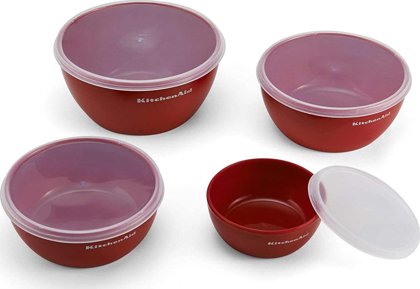 KitchenAid, KitchenAid Classic Prep Bowls with Lids, Set of 4, Empire Red