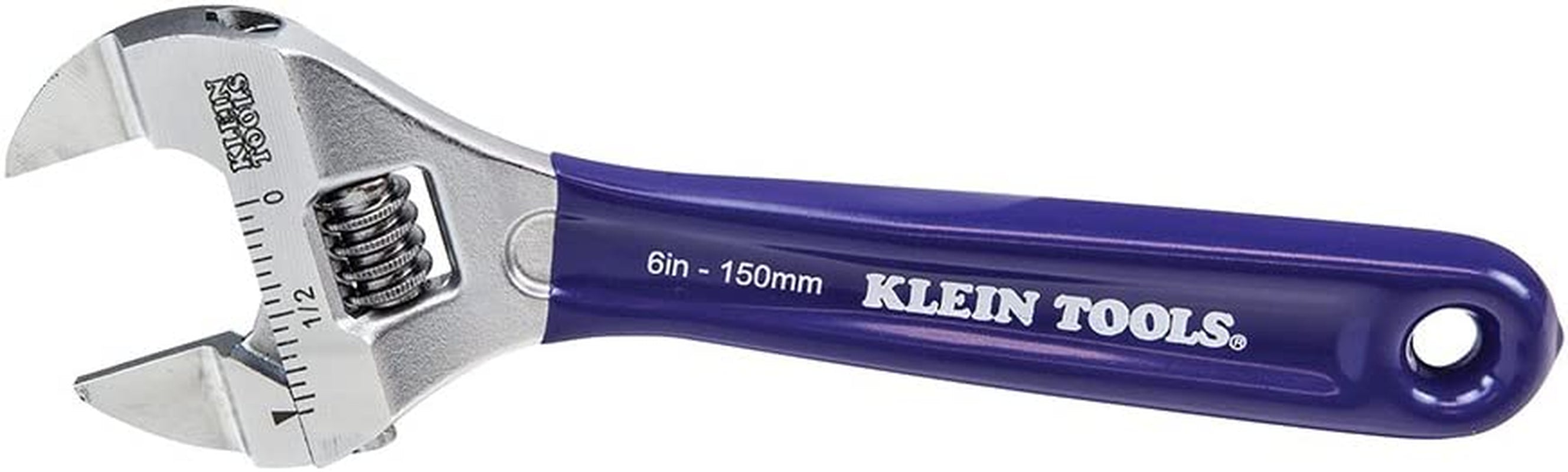 KLEIN TOOLS, Klein Tools D86936 Adjustable Wrench, Forged with Slimmer Jaw and a High Polish Chrome Finish, 8-Inch