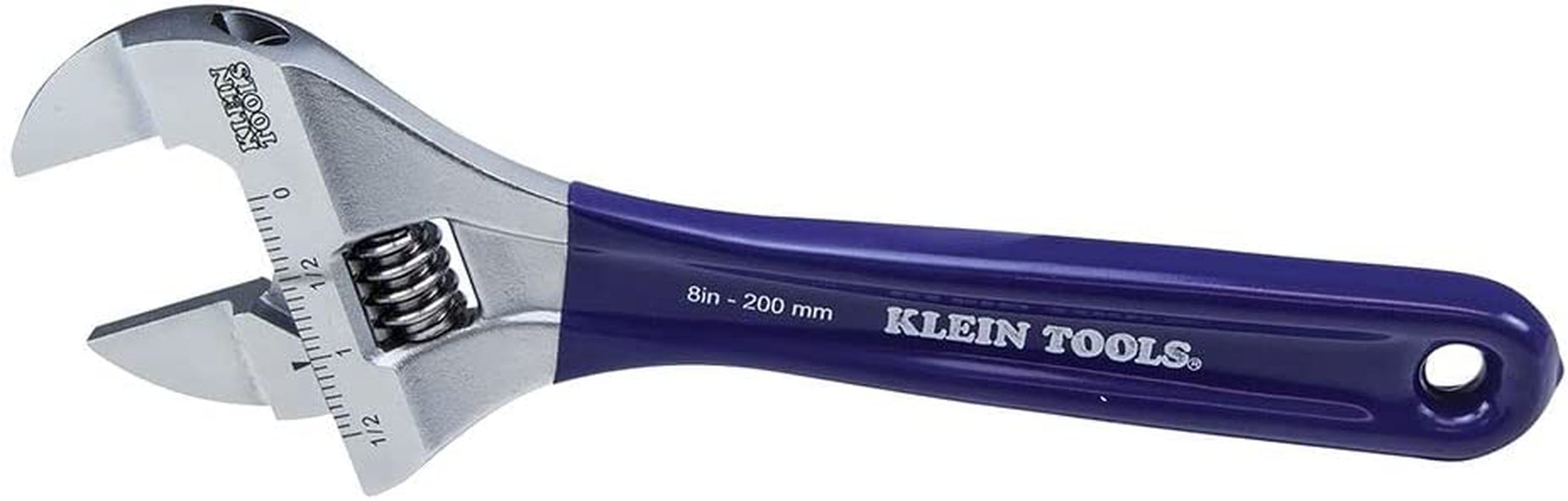 KLEIN TOOLS, Klein Tools D86936 Adjustable Wrench, Forged with Slimmer Jaw and a High Polish Chrome Finish, 8-Inch