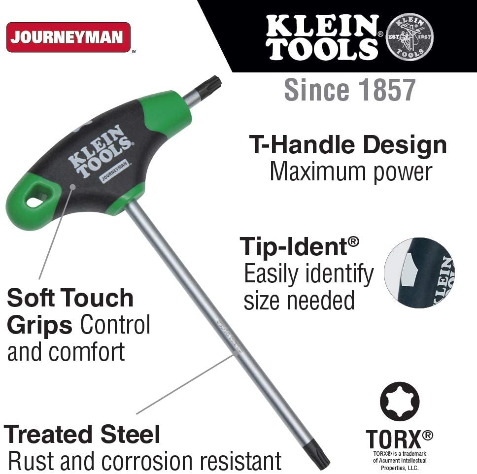 KLEIN TOOLS, Klein Tools JTH6T25 T25 TORX with Journeyman T-Handle, 6-Inch