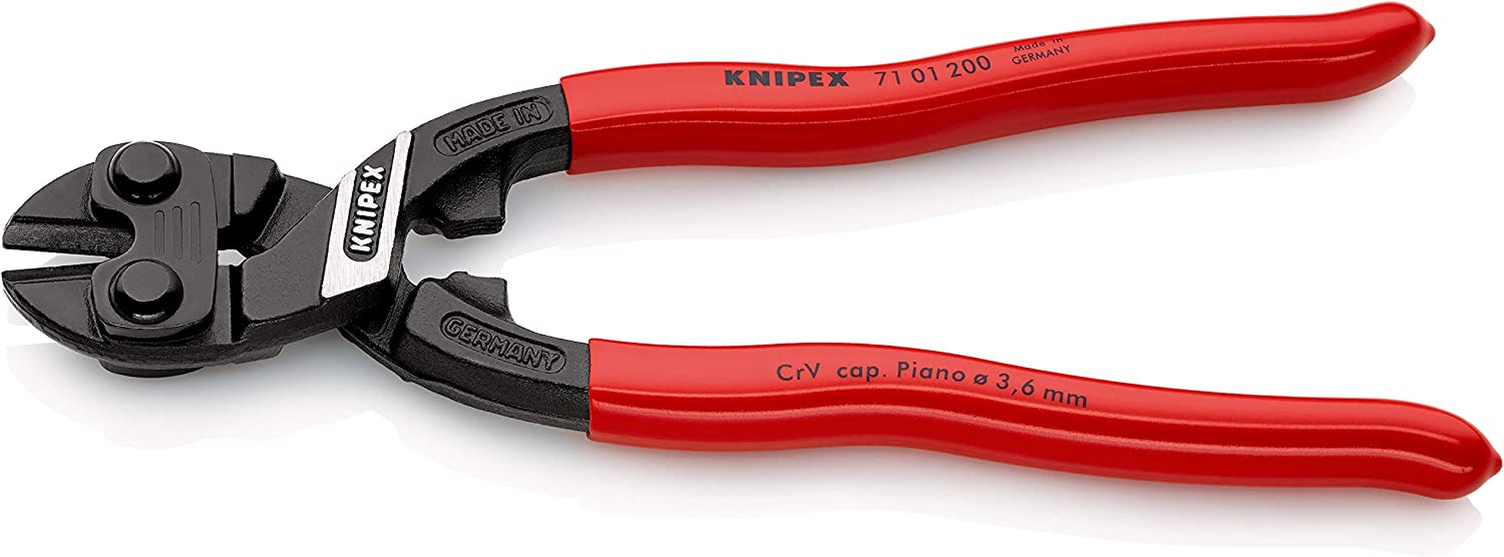 KNIPEX, Knipex 71 01 200 SB Cobolt Compact Bolt Cutters Black Atramentized Plastic Coated, 200 Mm (Blister Packed)