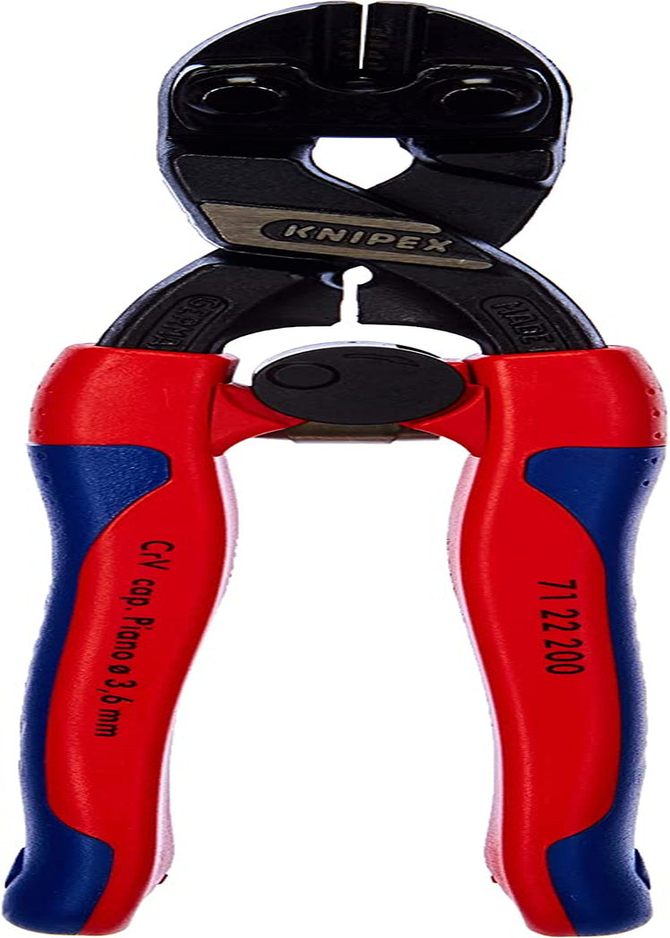 KNIPEX, Knipex 71 22 200 Compact Bolt Cutters"Cobolt" 7,87" 20° Angled with Soft Handle