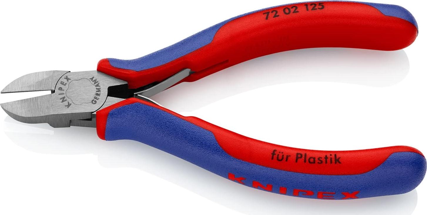 KNIPEX, Knipex 72 02 125 Diagonal Cutter for Plastics with Multi-Component Grips, 125 mm